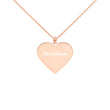 Persistence on Engraved Sterling Silver Heart Chain Necklace