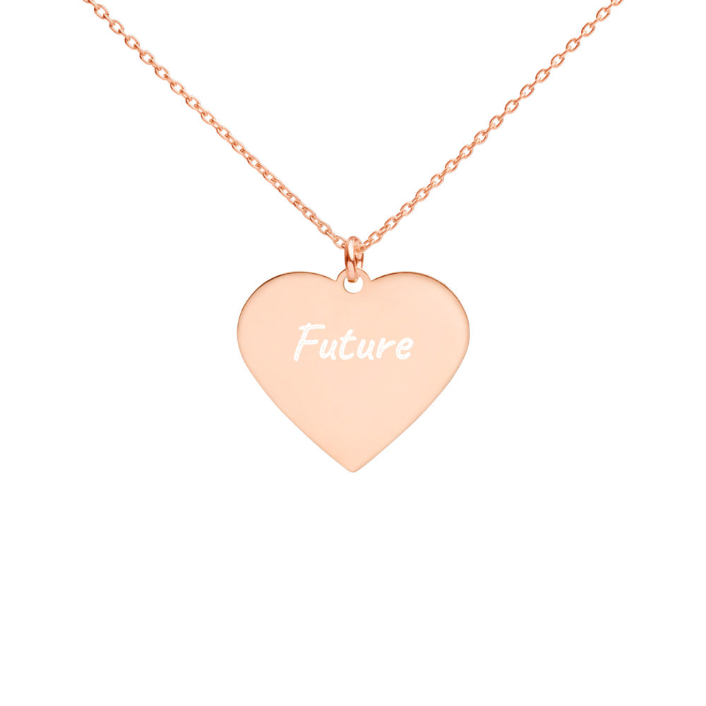 Future on Engraved Sterling Silver Heart Chain Necklace