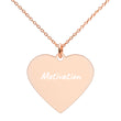 Motivation on Engraved Sterling Silver Heart Chain Necklace