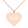 Truth on Engraved Sterling Silver Heart Chain Necklace