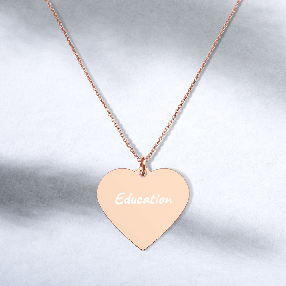 Education on Engraved Sterling Silver Heart Chain Necklace