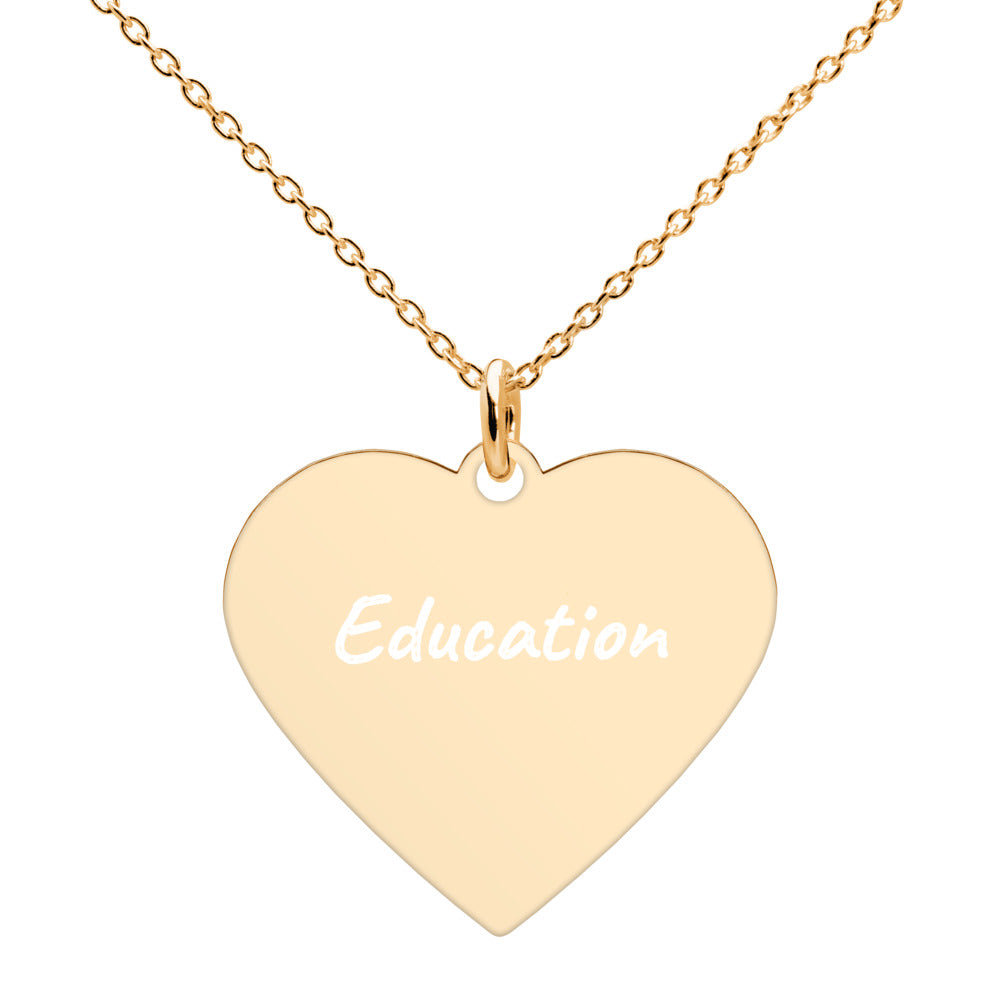 Education on Engraved Sterling Silver Heart Chain Necklace