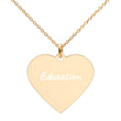 Education on Engraved Sterling Silver Heart Chain Necklace