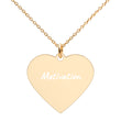 Motivation on Engraved Sterling Silver Heart Chain Necklace