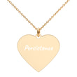 Persistence on Engraved Sterling Silver Heart Chain Necklace