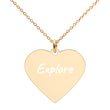 Explore on Engraved Sterling Silver Heart Chain Necklace