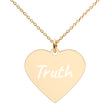 Truth on Engraved Sterling Silver Heart Chain Necklace