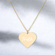 Truth on Engraved Sterling Silver Heart Chain Necklace