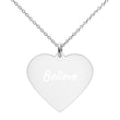 Believe on Engraved Sterling Silver Heart Chain Necklace