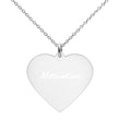 Motivation on Engraved Sterling Silver Heart Chain Necklace