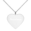 Persistence on Engraved Sterling Silver Heart Chain Necklace