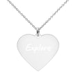 Explore on Engraved Sterling Silver Heart Chain Necklace