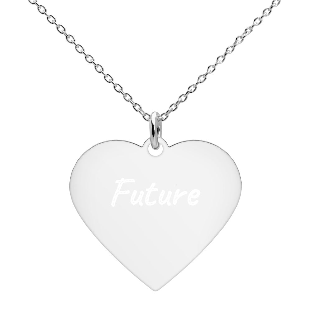 Future on Engraved Sterling Silver Heart Chain Necklace