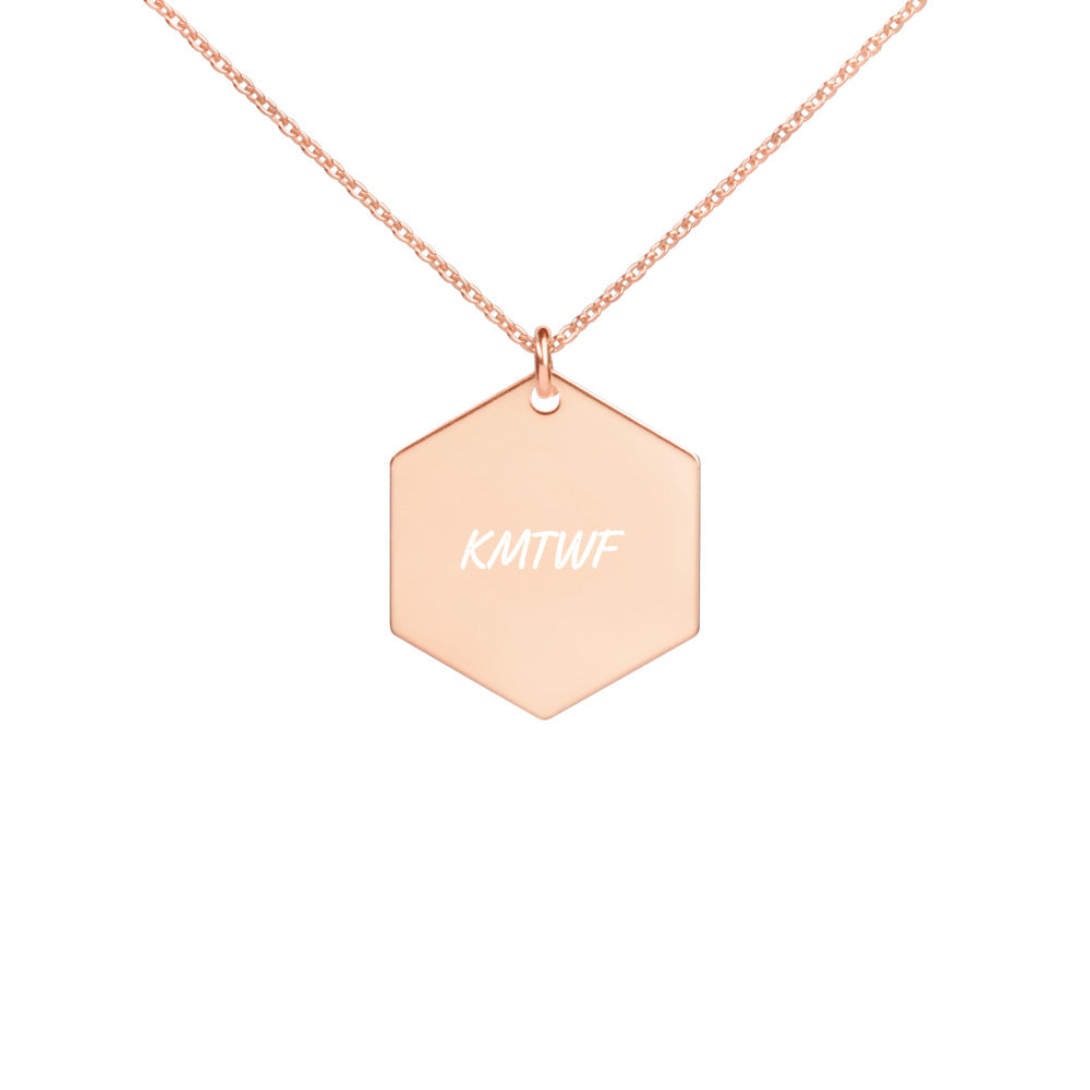 KMTWF on Engraved Sterling Silver Hexagon Chain Necklace