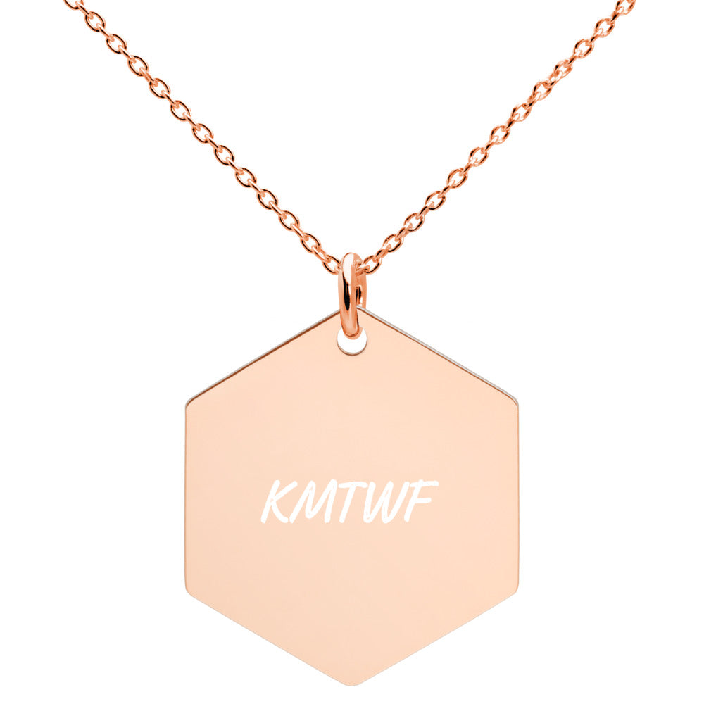 KMTWF on Engraved Sterling Silver Hexagon Chain Necklace