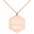 Inspire More on Engraved Sterling Silver Hexagon Chain Necklace