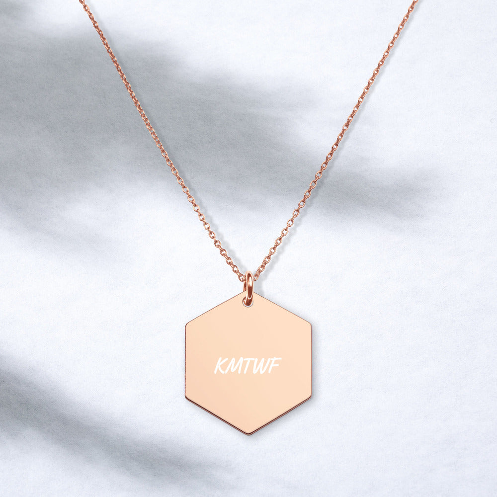 KMTWF on Engraved Sterling Silver Hexagon Chain Necklace