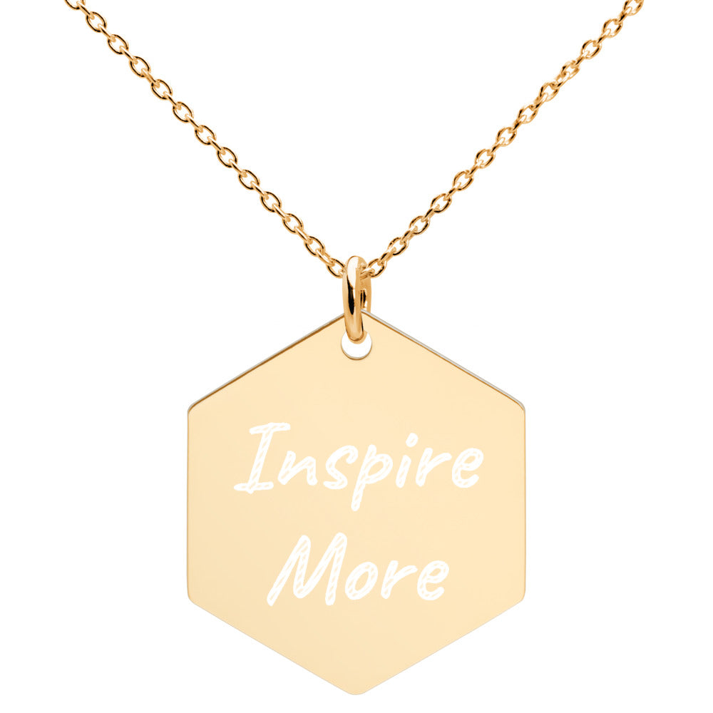 Inspire More on Engraved Sterling Silver Hexagon Chain Necklace