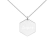 Inspire on Engraved Sterling Silver Hexagon Chain Necklace