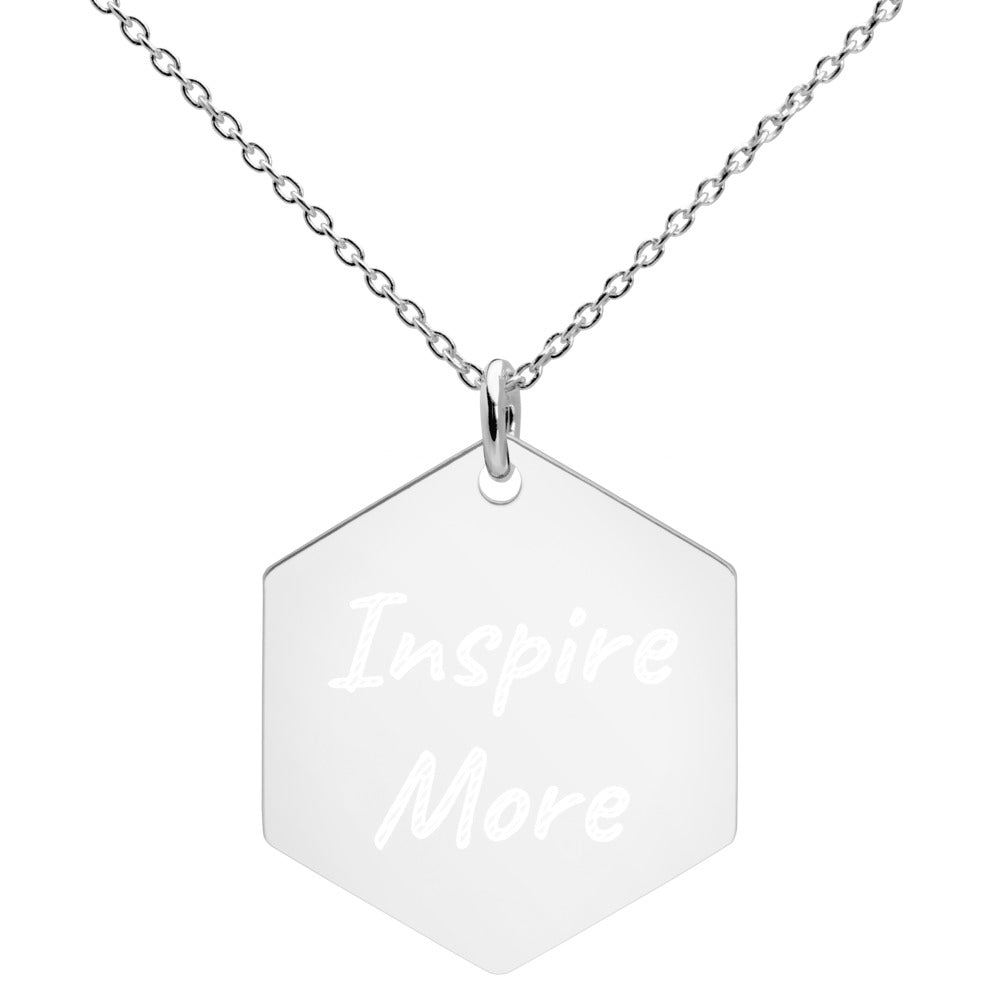 Inspire More on Engraved Sterling Silver Hexagon Chain Necklace