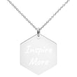 Inspire More on Engraved Sterling Silver Hexagon Chain Necklace