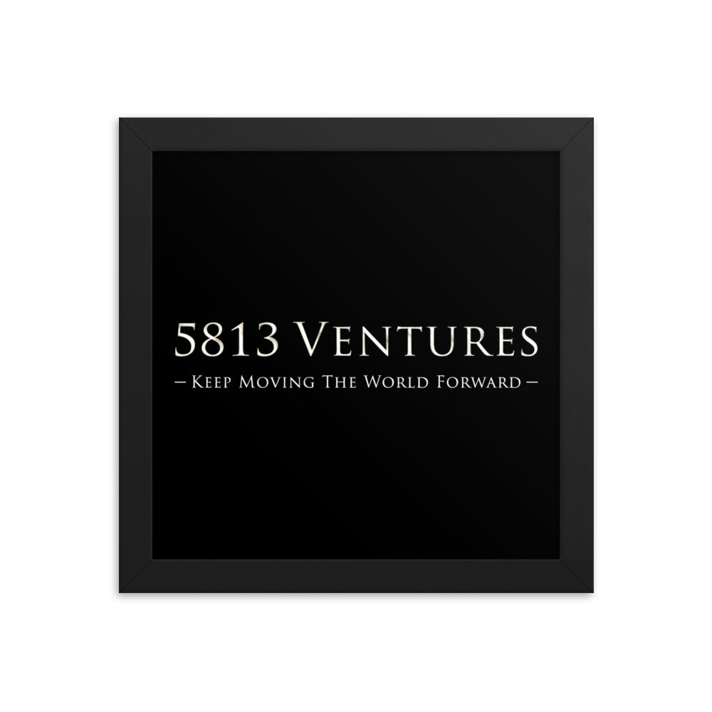 5813 Ventures Logo In Pearl on Enhanced Matte Paper Poster - Framed