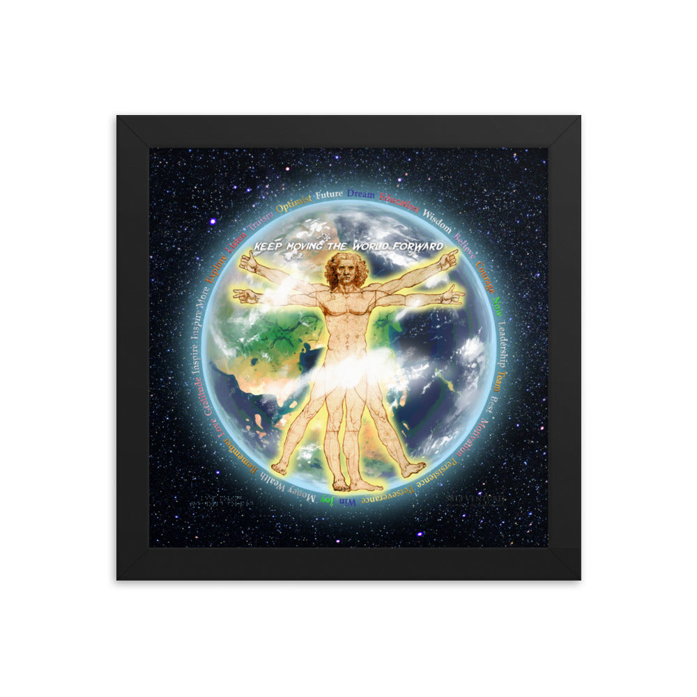 Vitruvian Earth on Enhanced Matte Paper Poster - Framed