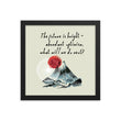 Future Is Bright Haiku With Mountain Sun on Enhanced Matte Paper Poster - Framed