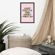 Baby Animals Keep Moving The World Forward In Pink on Enhanced Matte Paper Poster - Framed