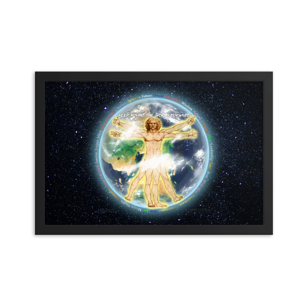 Vitruvian Earth on Enhanced Matte Paper Poster - Framed