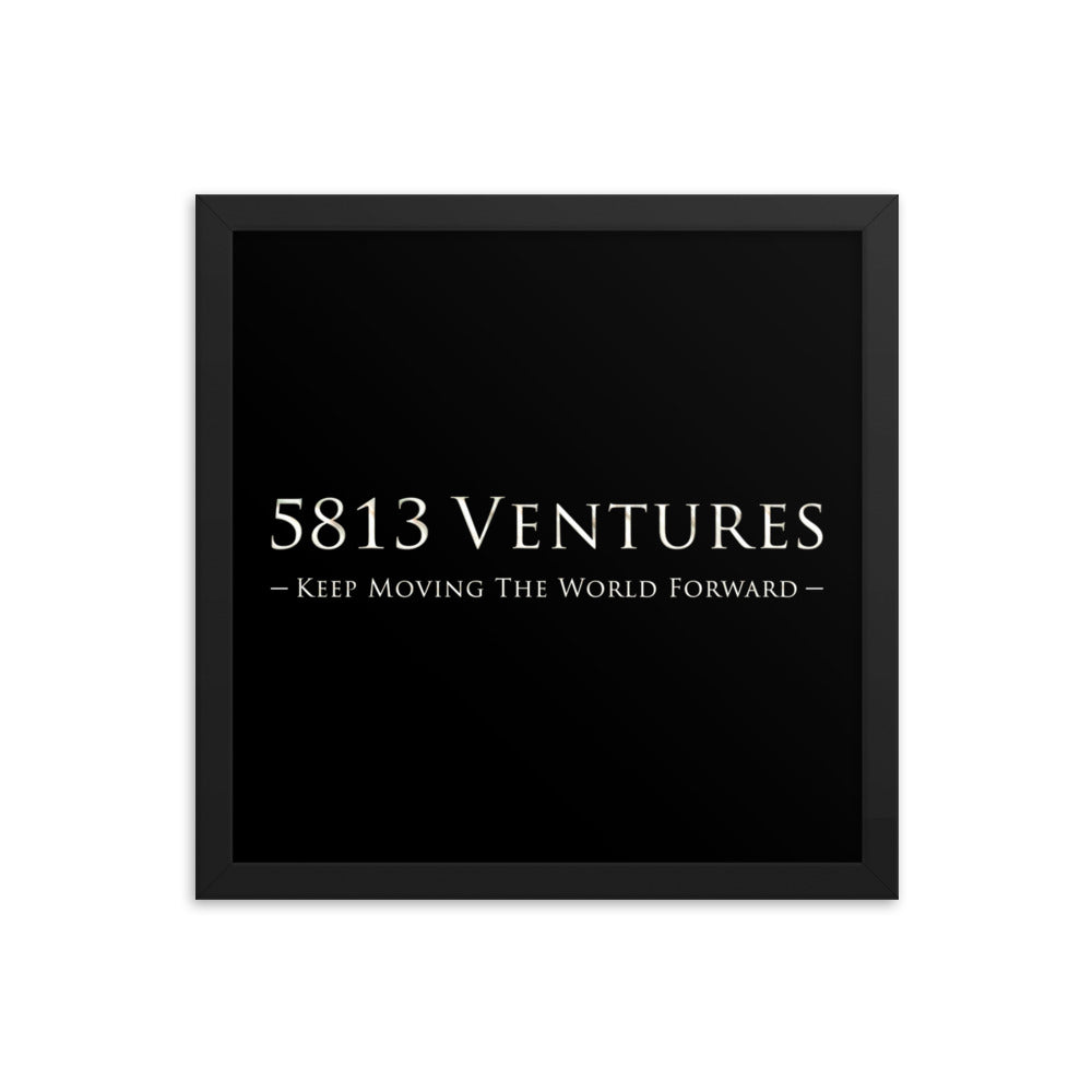 5813 Ventures Logo In Pearl on Enhanced Matte Paper Poster - Framed