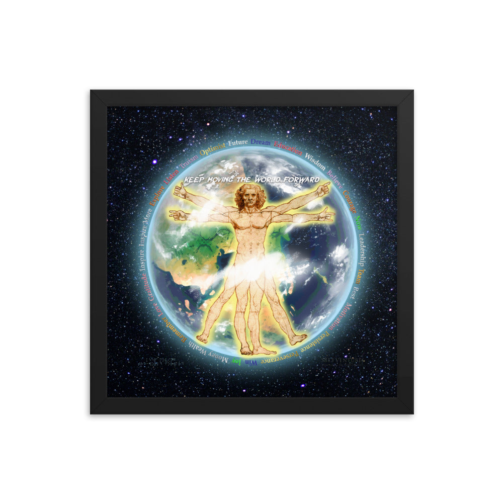 Vitruvian Earth on Enhanced Matte Paper Poster - Framed