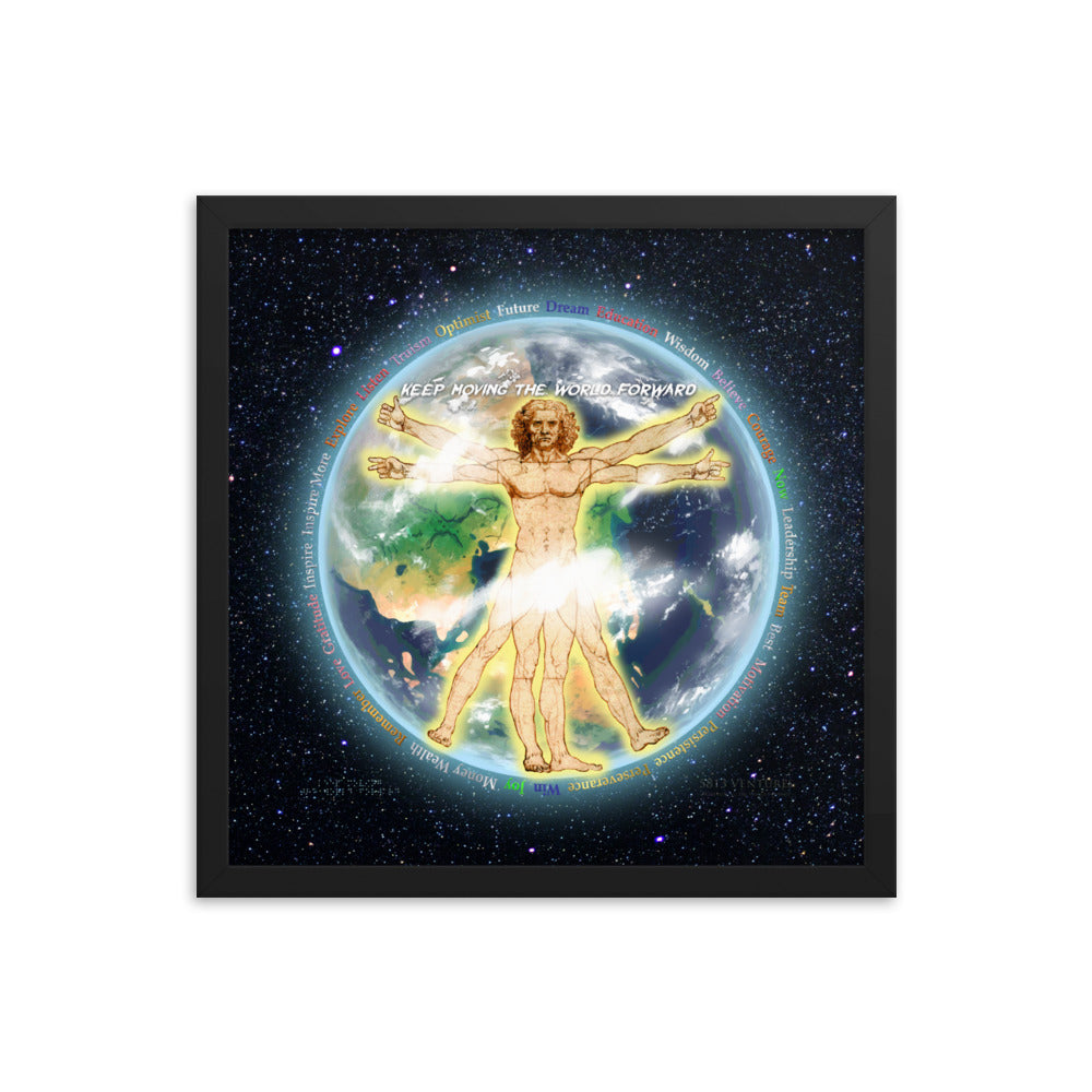 Vitruvian Earth on Enhanced Matte Paper Poster - Framed