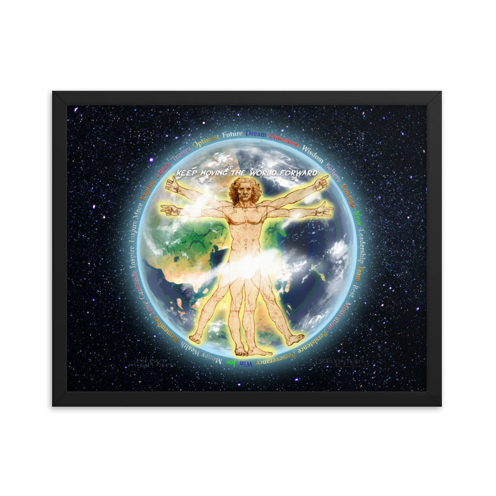 Vitruvian Earth on Enhanced Matte Paper Poster - Framed