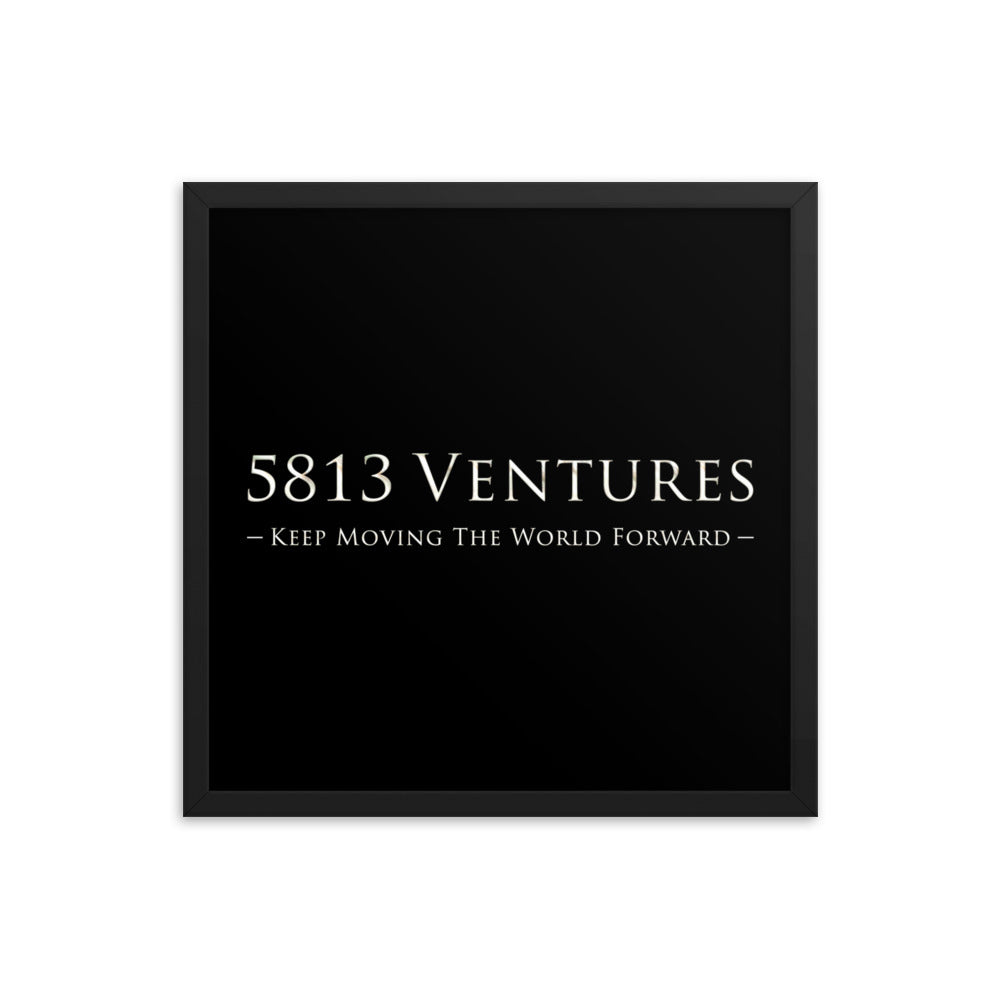 5813 Ventures Logo In Pearl on Enhanced Matte Paper Poster - Framed