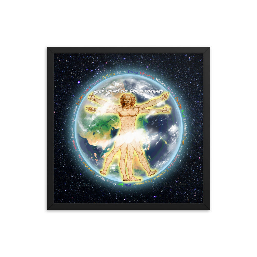 Vitruvian Earth on Enhanced Matte Paper Poster - Framed