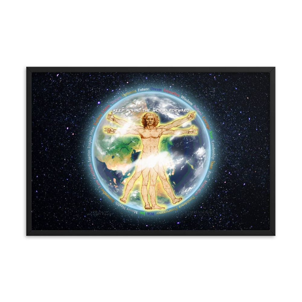 Vitruvian Earth on Enhanced Matte Paper Poster - Framed