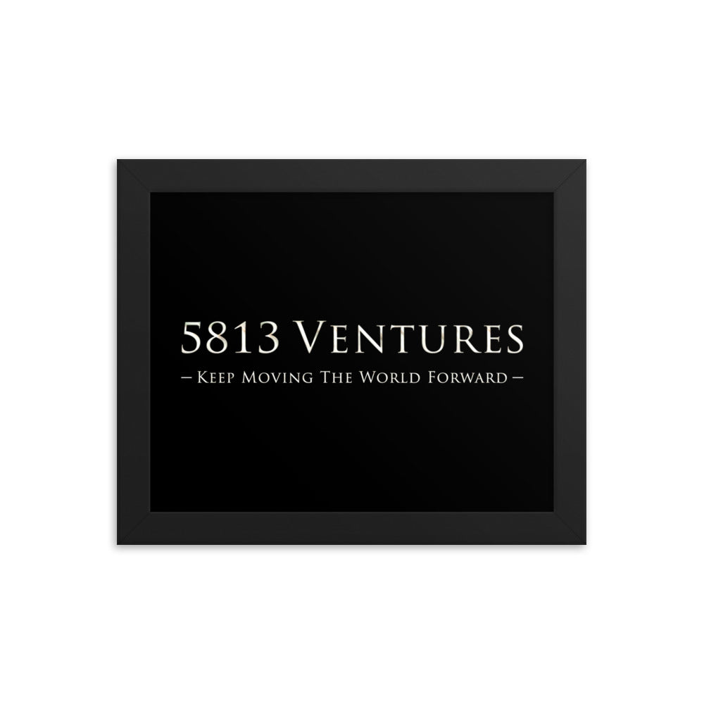 5813 Ventures Logo In Pearl on Enhanced Matte Paper Poster - Framed