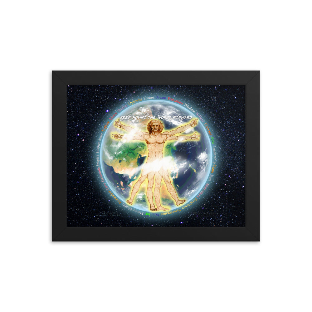 Vitruvian Earth on Enhanced Matte Paper Poster - Framed