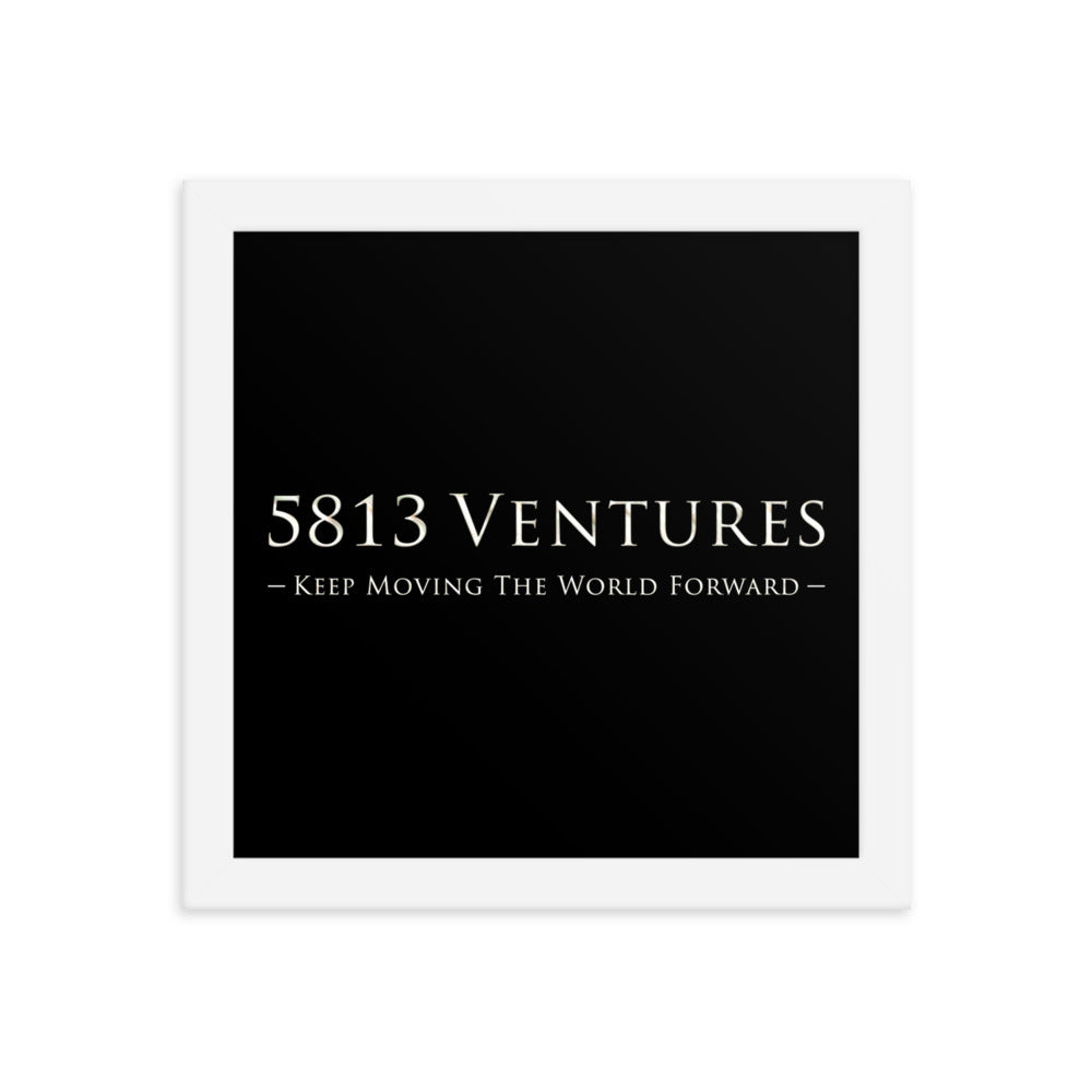 5813 Ventures Logo In Pearl on Enhanced Matte Paper Poster - Framed