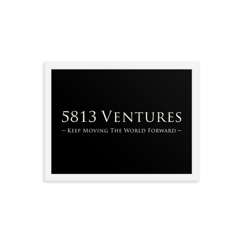 5813 Ventures Logo In Pearl on Enhanced Matte Paper Poster - Framed