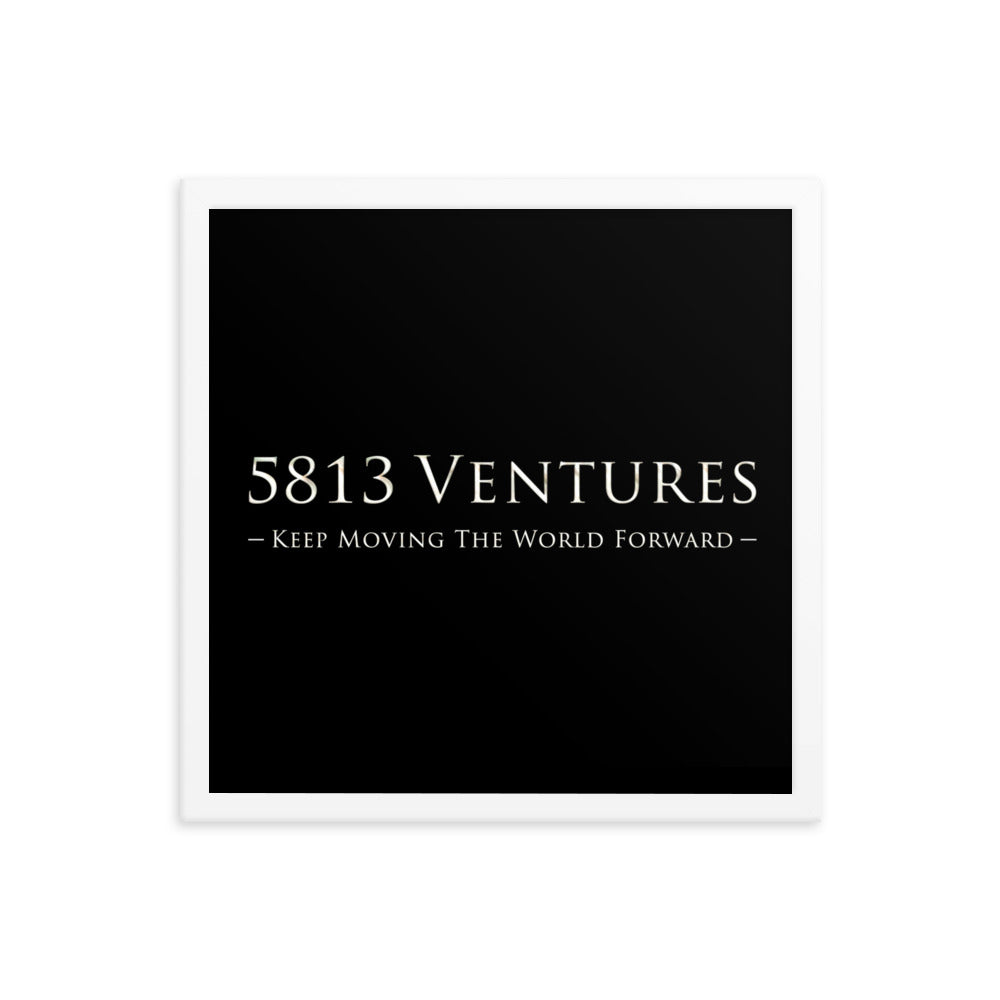 5813 Ventures Logo In Pearl on Enhanced Matte Paper Poster - Framed