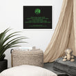 Binary Instructions To Keep Moving The World Forward With Venusian Earth In Green on Enhanced Matte Paper Poster - Framed