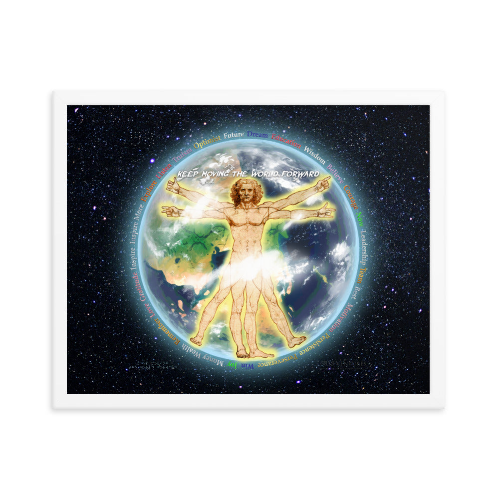 Vitruvian Earth on Enhanced Matte Paper Poster - Framed