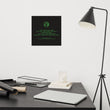 Binary Instructions To Keep Moving The World Forward With Vitruvian Earth In Green on Enhanced Matte Paper Poster