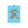 Baby Animals Keep Moving The World Forward In Blue on Enhanced Matte Paper Poster