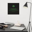 Binary Instructions To Keep Moving The World Forward With Venusian Earth In Green on Enhanced Matte Paper Poster