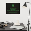 Binary Instructions To Keep Moving The World Forward With Vitruvian Earth In Green on Enhanced Matte Paper Poster