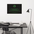 Binary Instructions To Keep Moving The World Forward With Vitruvian Earth In Green on Enhanced Matte Paper Poster