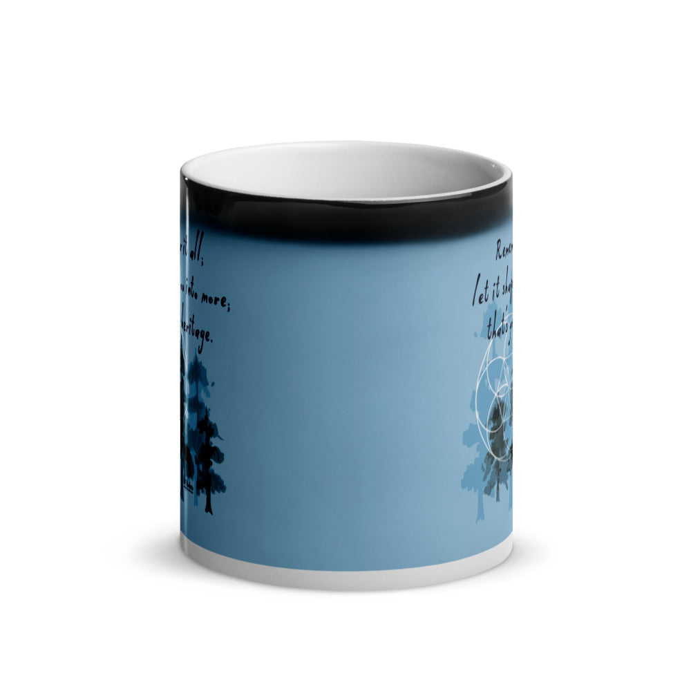 Remember Your Heritage Haiku With Trees on Glossy Black Magic Mug